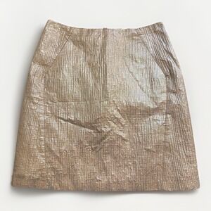 Topshop Gold Mini Skirt US Size 2 Party Holiday